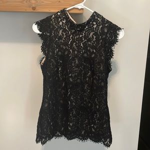 Black lined lace top